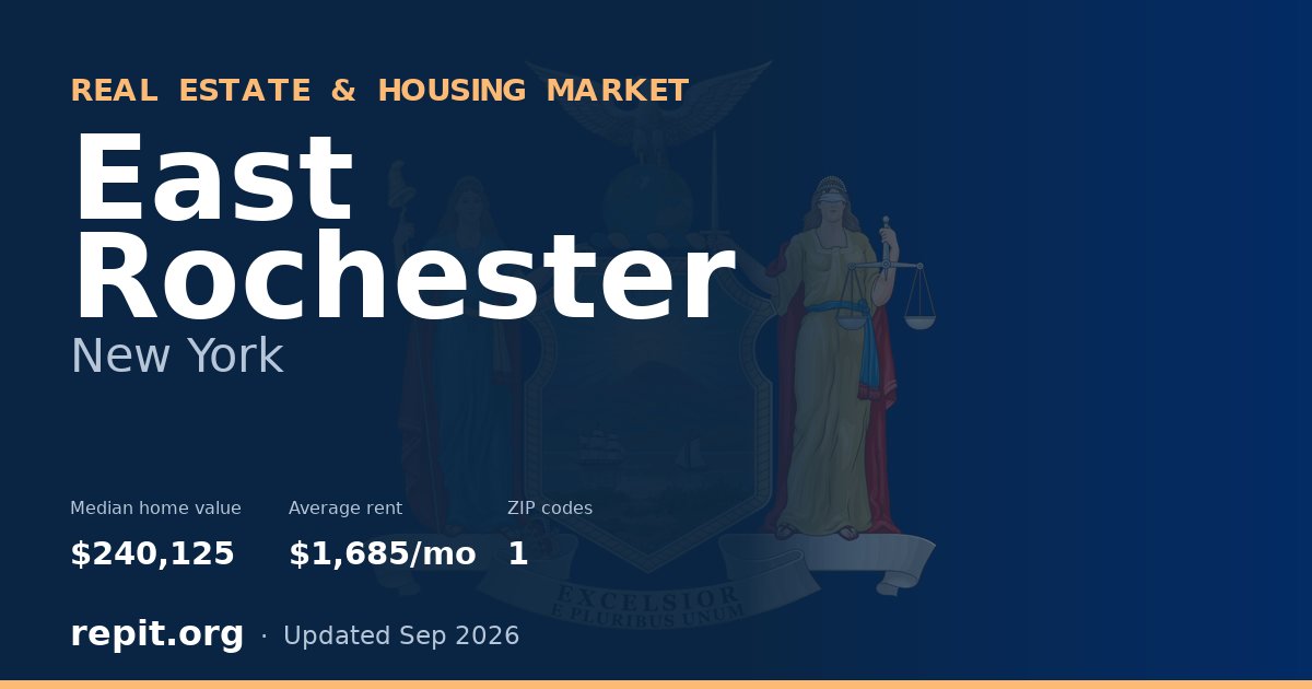 East Rochester, NY real estate and housing market — median home value $240,125, average rent $1,685/mo, 1 ZIP code