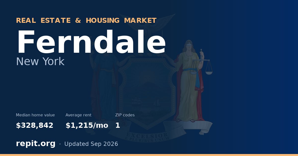 Ferndale, NY real estate and housing market — median home value $328,842, average rent $1,215/mo, 1 ZIP code