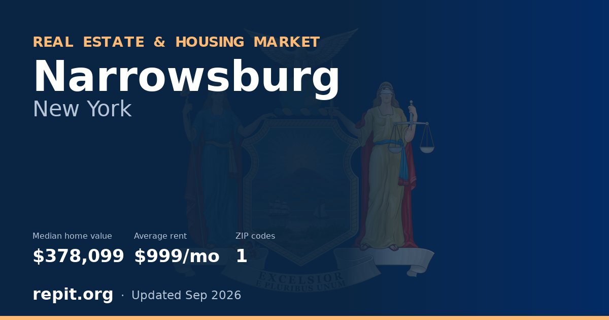 Narrowsburg, NY real estate and housing market — median home value $378,099, average rent $999/mo, 1 ZIP code