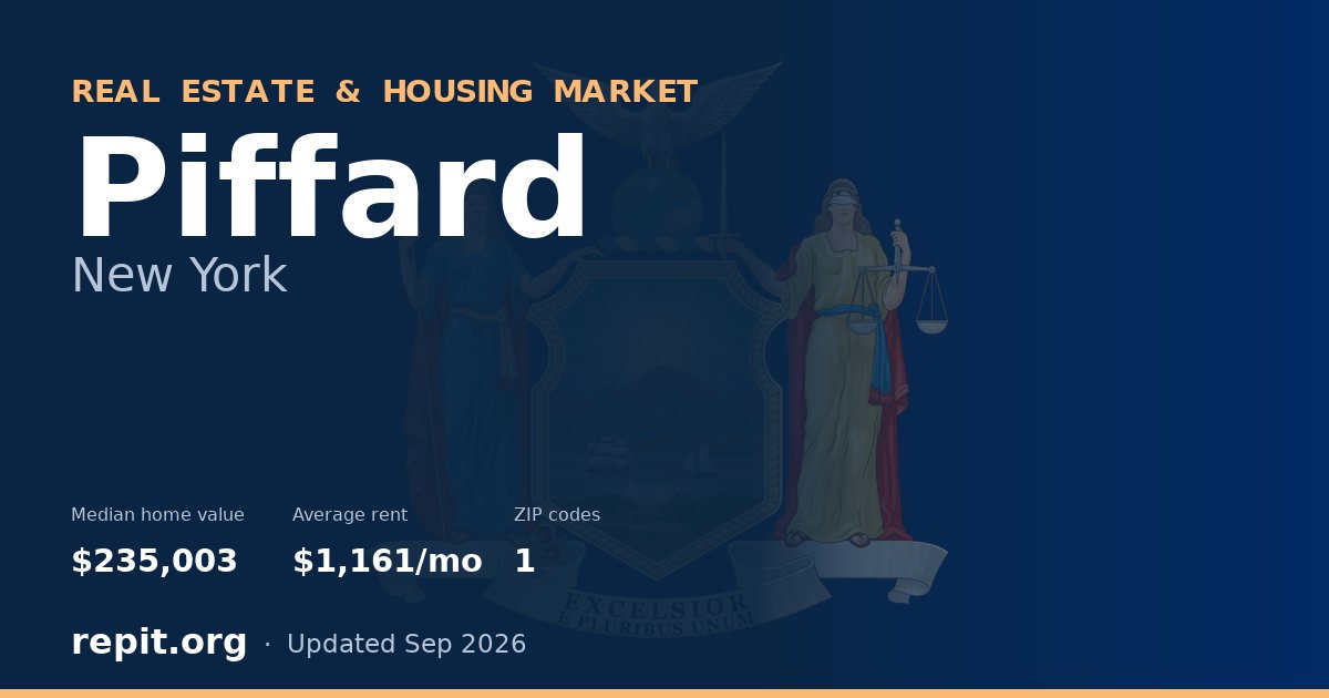 Piffard, NY real estate and housing market — median home value $235,003, average rent $1,161/mo, 1 ZIP code