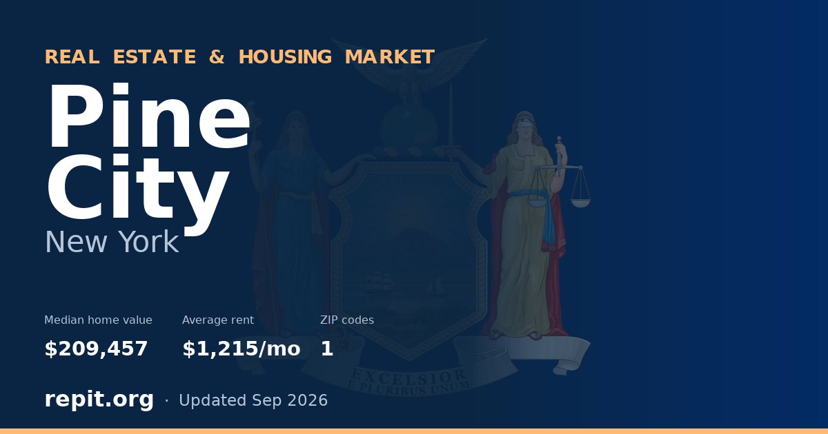Pine City, NY real estate and housing market — median home value $209,457, average rent $1,215/mo, 1 ZIP code