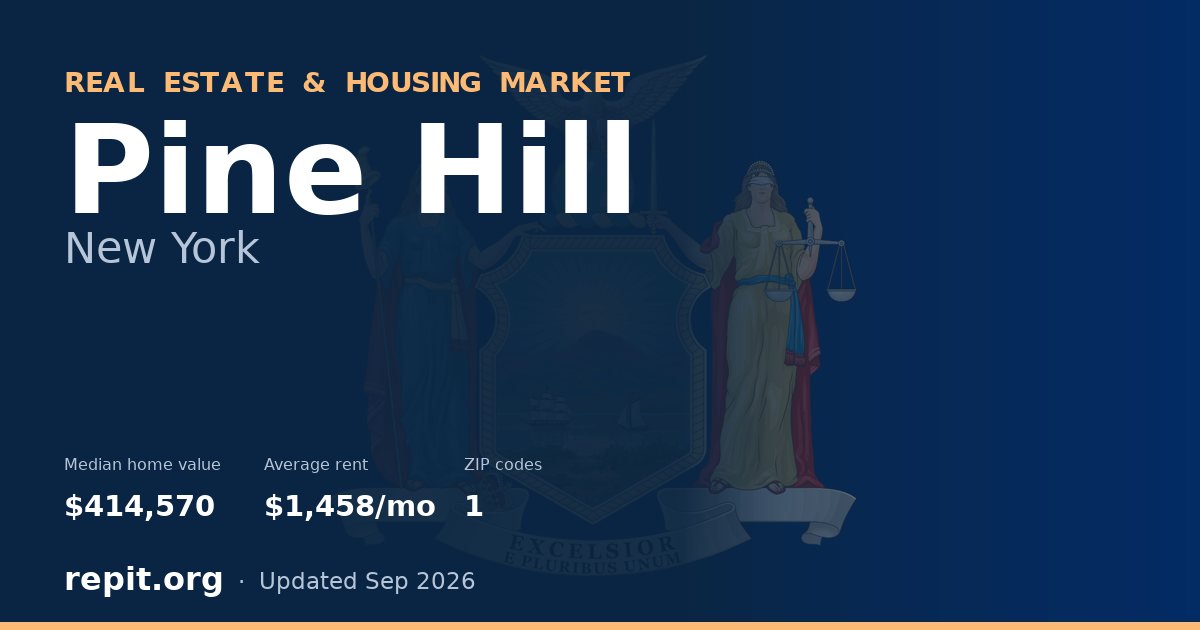 Pine Hill, NY real estate and housing market — median home value $414,570, average rent $1,458/mo, 1 ZIP code