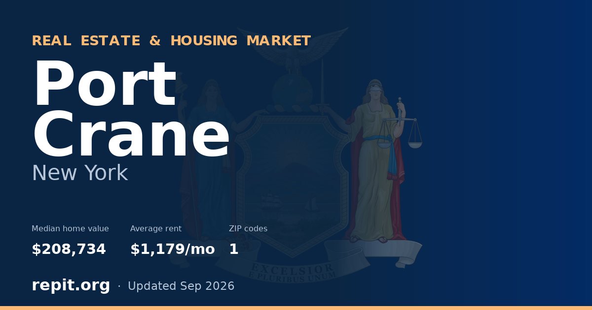 Port Crane, NY real estate and housing market — median home value $208,734, average rent $1,179/mo, 1 ZIP code