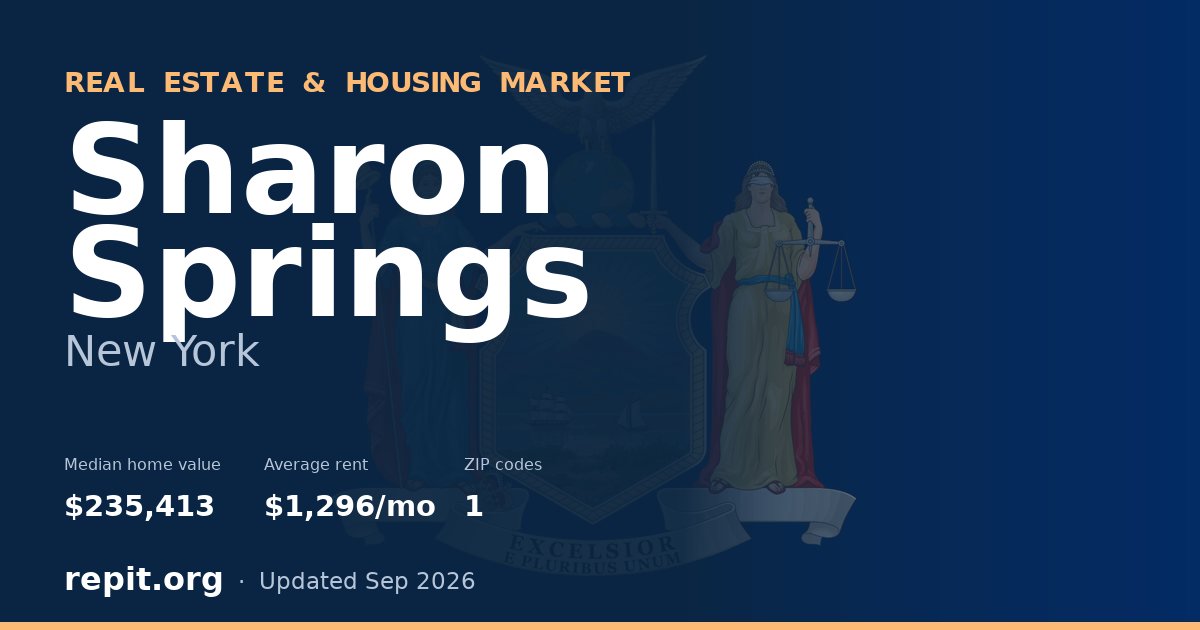 Sharon Springs, NY real estate and housing market — median home value $235,413, average rent $1,296/mo, 1 ZIP code