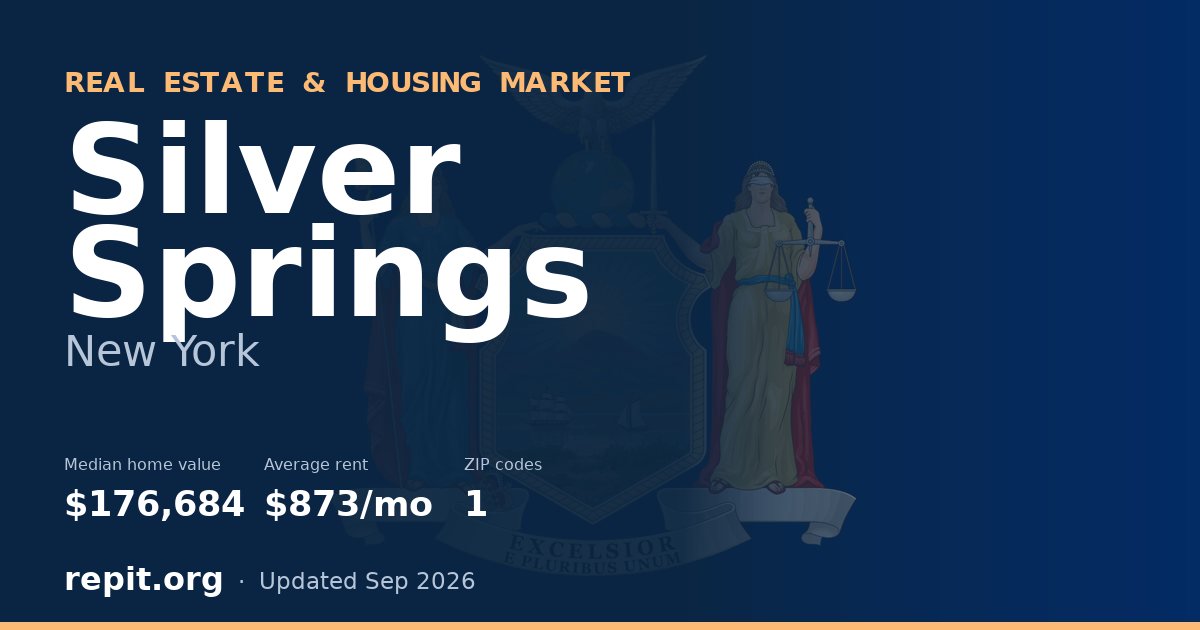 Silver Springs, NY real estate and housing market — median home value $176,684, average rent $873/mo, 1 ZIP code