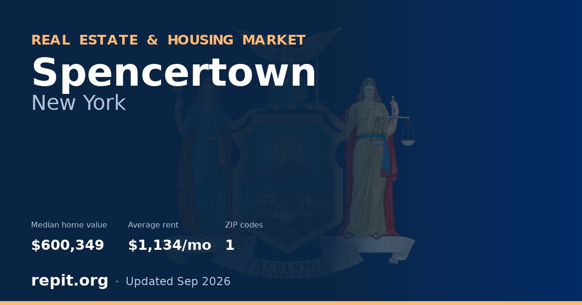 Spencertown, NY real estate and housing market — median home value $600,349, average rent $1,134/mo, 1 ZIP code