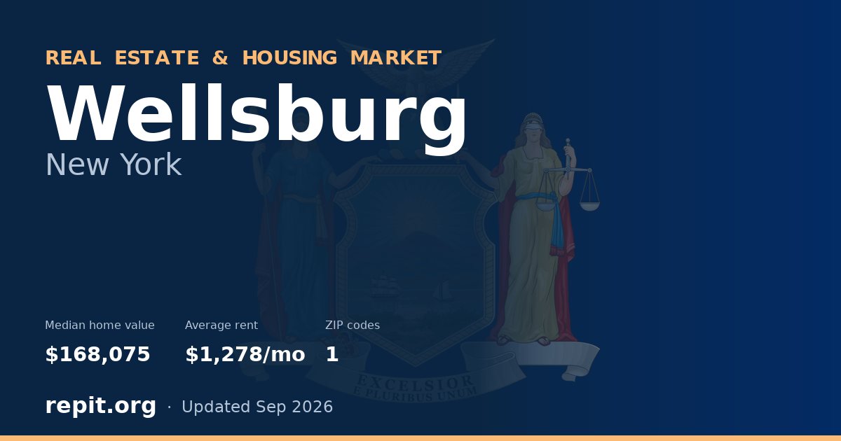Wellsburg, NY real estate and housing market — median home value $168,075, average rent $1,278/mo, 1 ZIP code