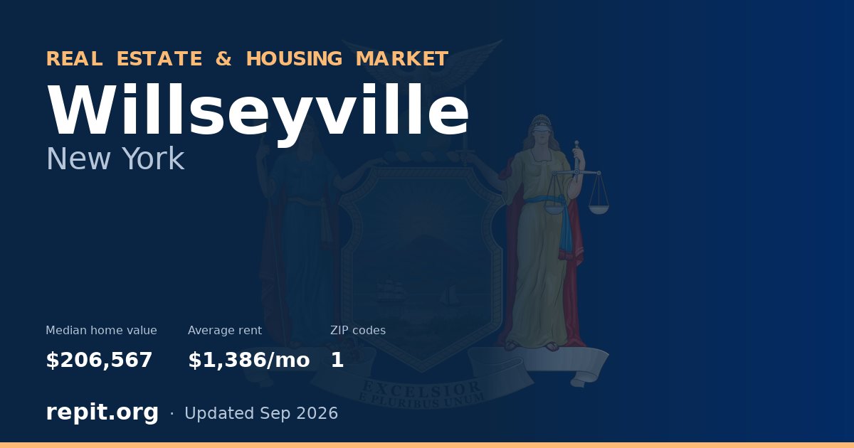 Willseyville, NY real estate and housing market — median home value $206,567, average rent $1,386/mo, 1 ZIP code