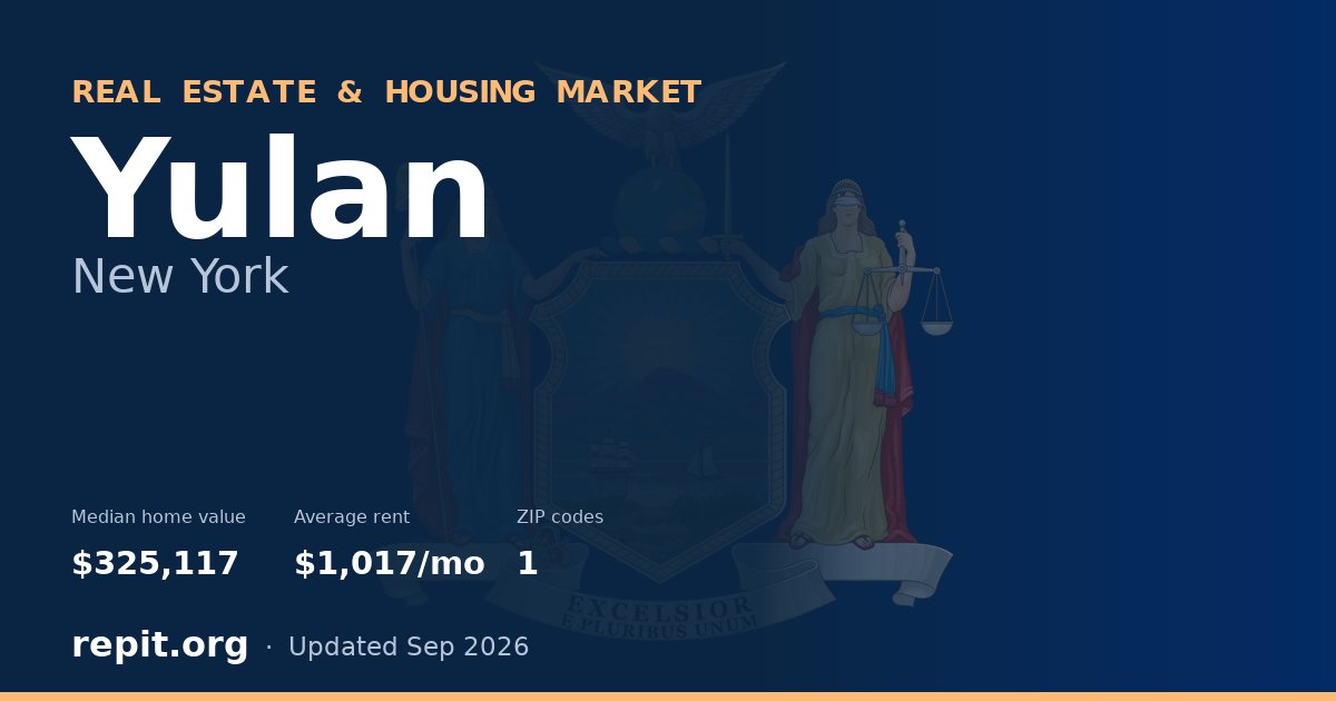 Yulan, NY real estate and housing market — median home value $325,117, average rent $1,017/mo, 1 ZIP code