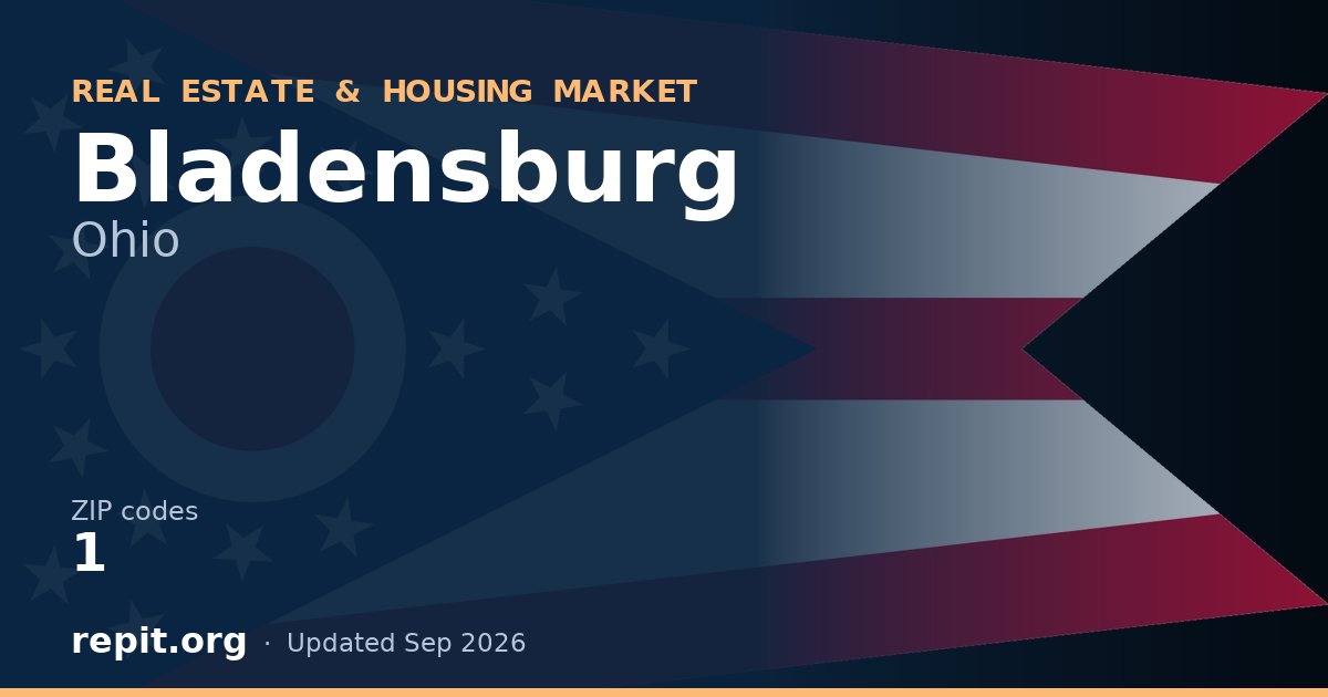 Bladensburg, OH real estate and housing market — 1 ZIP code