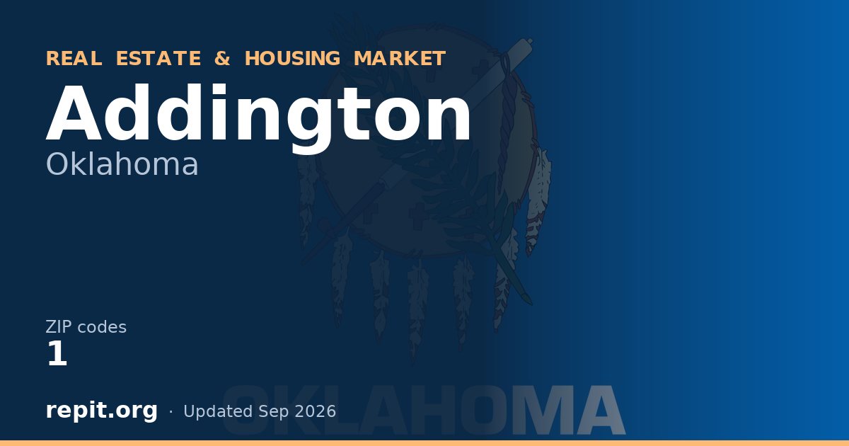 Addington, OK real estate and housing market — 1 ZIP code