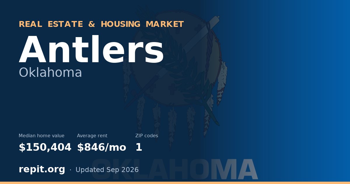 Antlers, OK real estate and housing market — median home value $150,404, average rent $846/mo, 1 ZIP code
