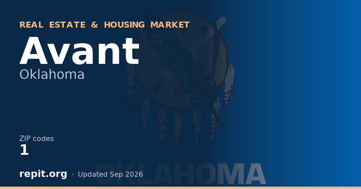 Avant, OK real estate and housing market — 1 ZIP code