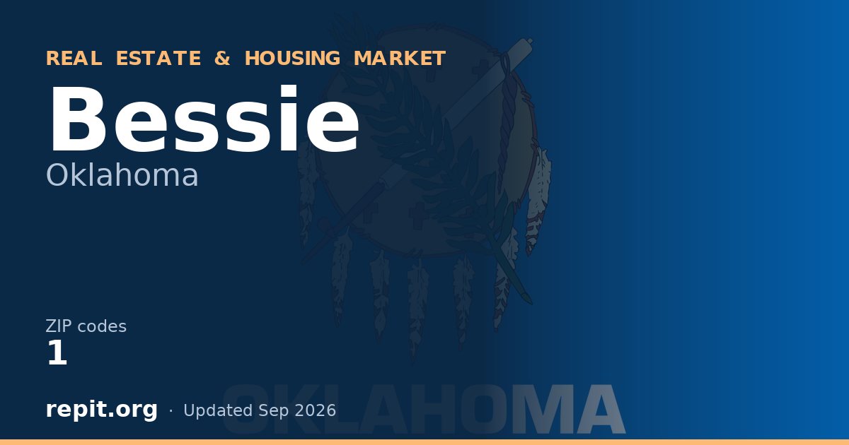 Bessie, OK real estate and housing market — 1 ZIP code
