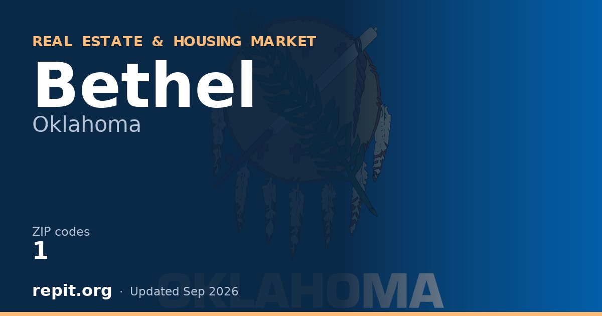 Bethel, OK real estate and housing market — 1 ZIP code