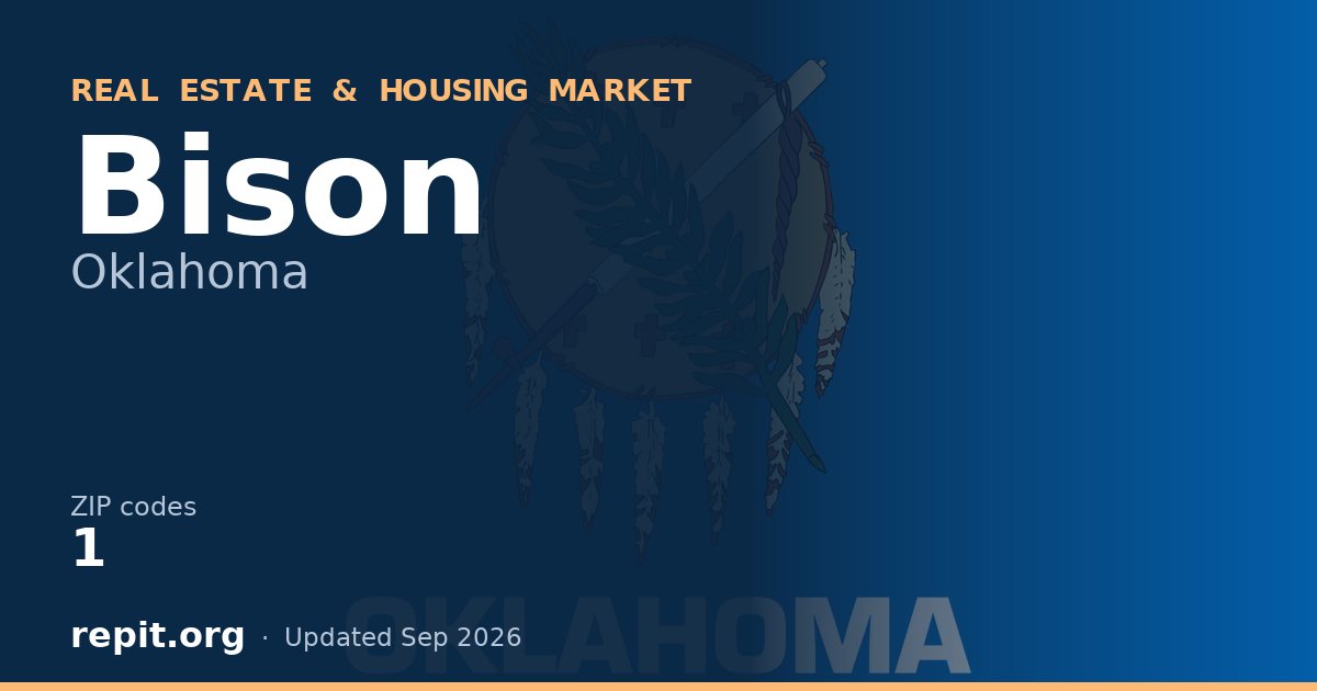 Bison, OK real estate and housing market — 1 ZIP code