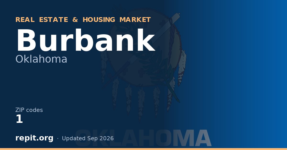 Burbank, OK real estate and housing market — 1 ZIP code