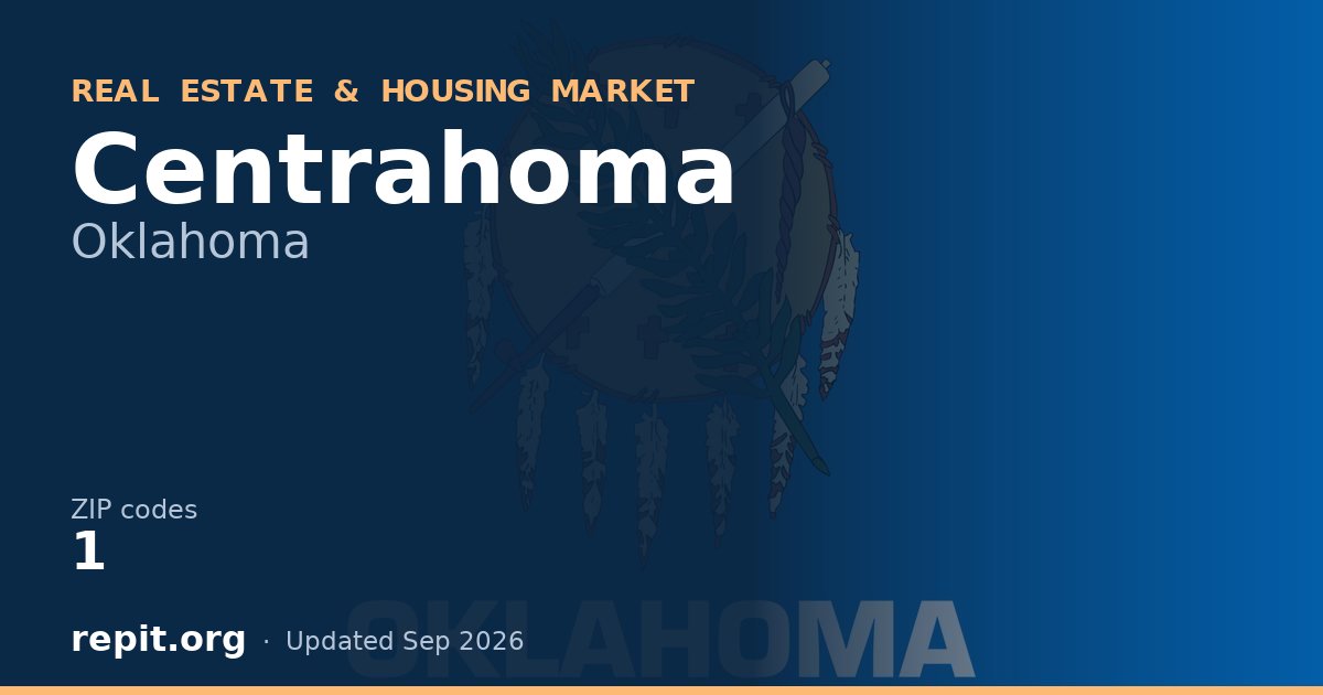 Centrahoma, OK real estate and housing market — 1 ZIP code