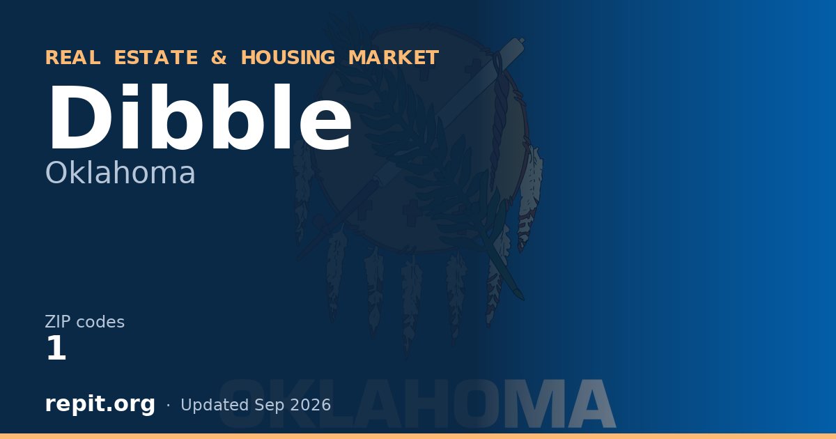 Dibble, OK real estate and housing market — 1 ZIP code