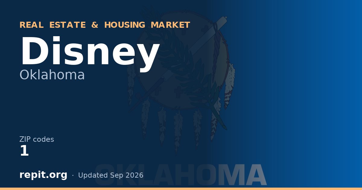 Disney, OK real estate and housing market — 1 ZIP code