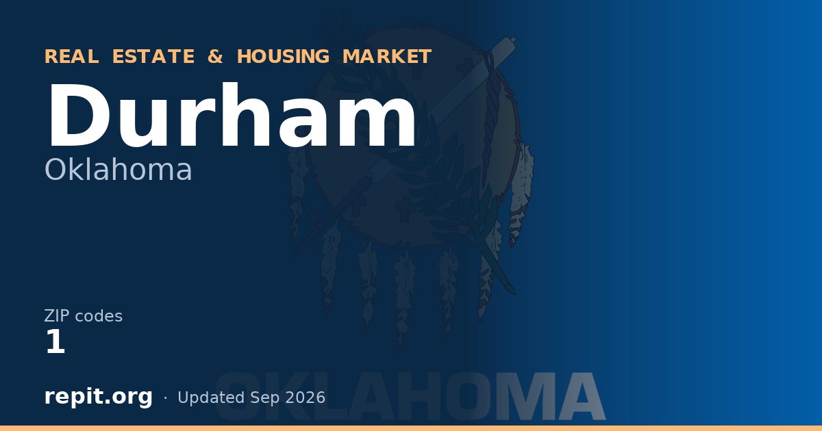 Durham, OK real estate and housing market — 1 ZIP code