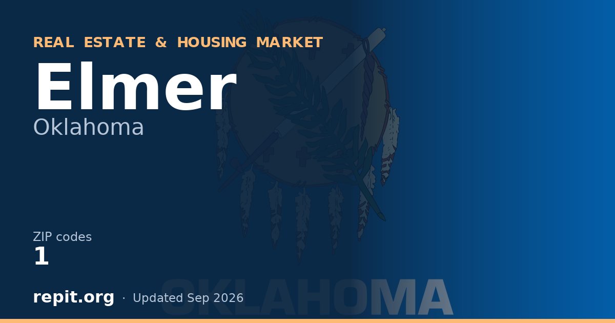 Elmer, OK real estate and housing market — 1 ZIP code