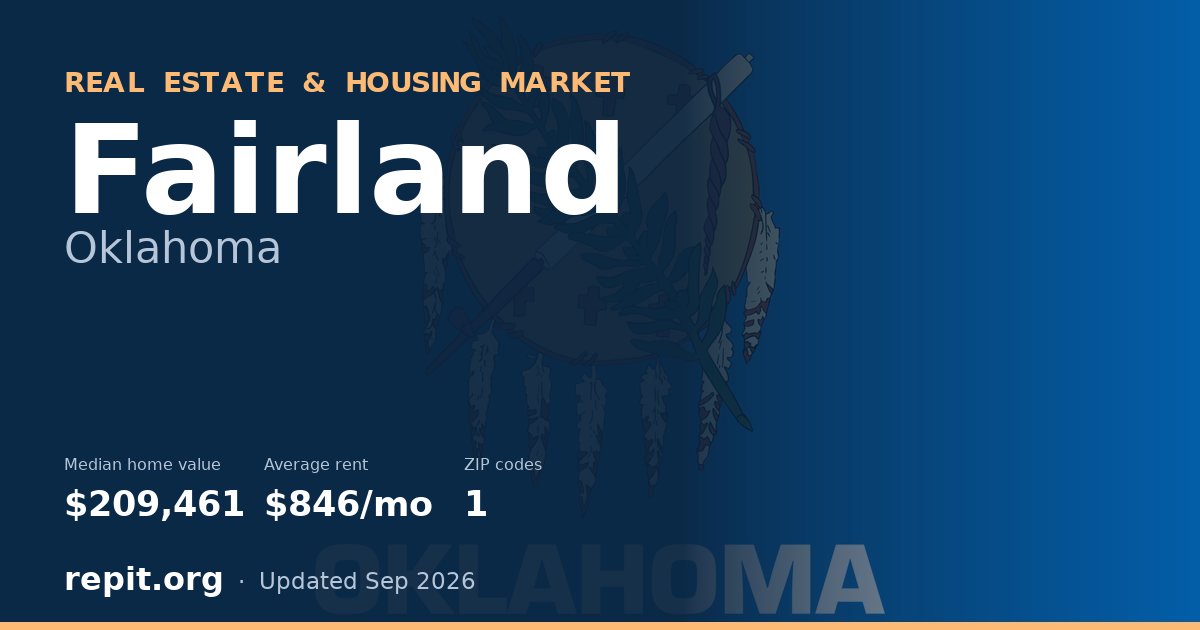 Fairland, OK real estate and housing market — median home value $209,461, average rent $846/mo, 1 ZIP code