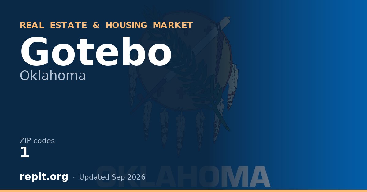 Gotebo, OK real estate and housing market — 1 ZIP code