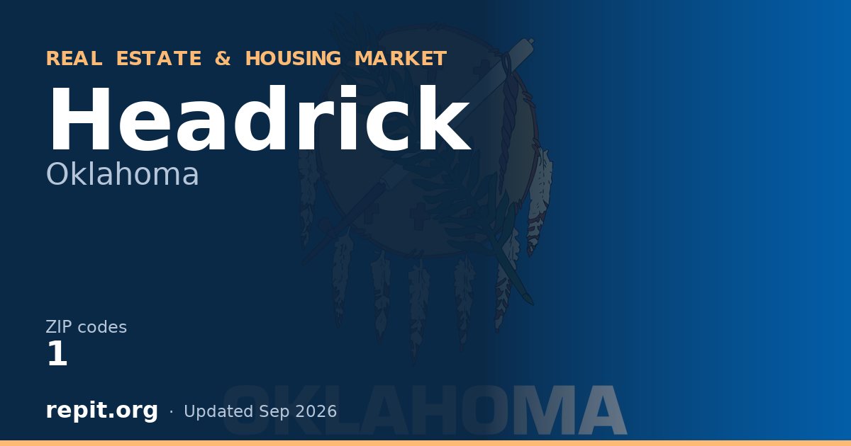 Headrick, OK real estate and housing market — 1 ZIP code
