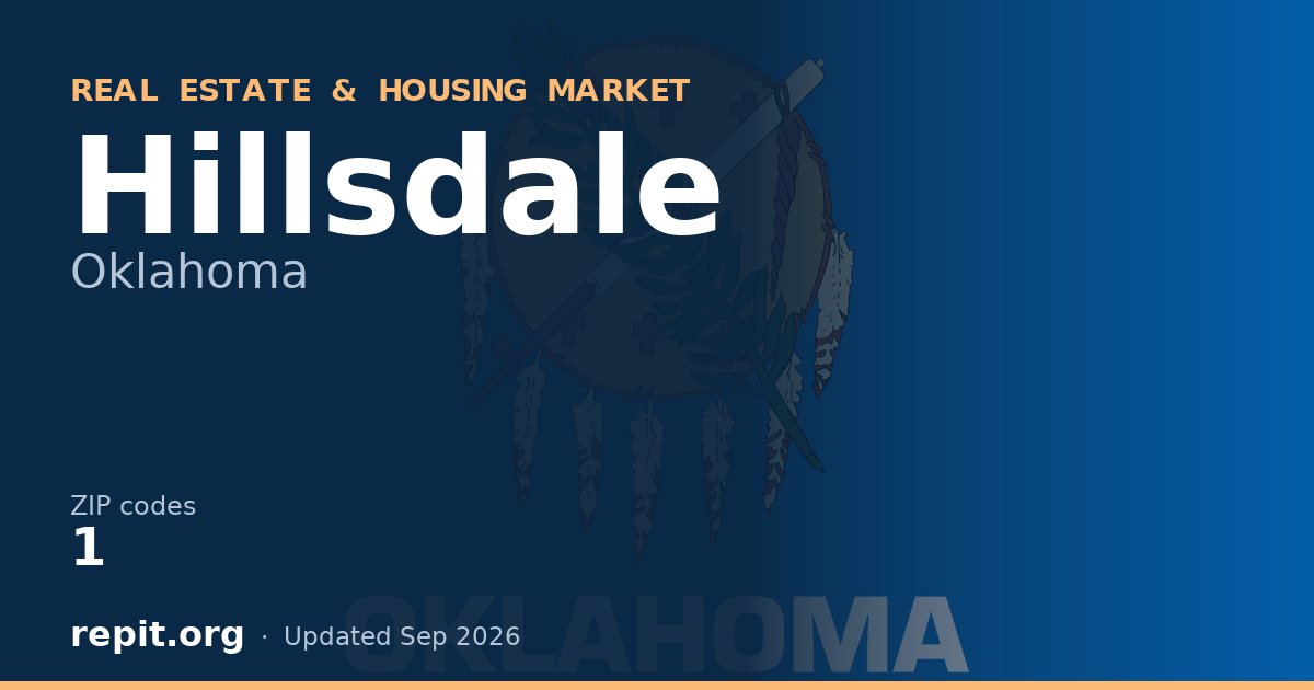Hillsdale, OK real estate and housing market — 1 ZIP code