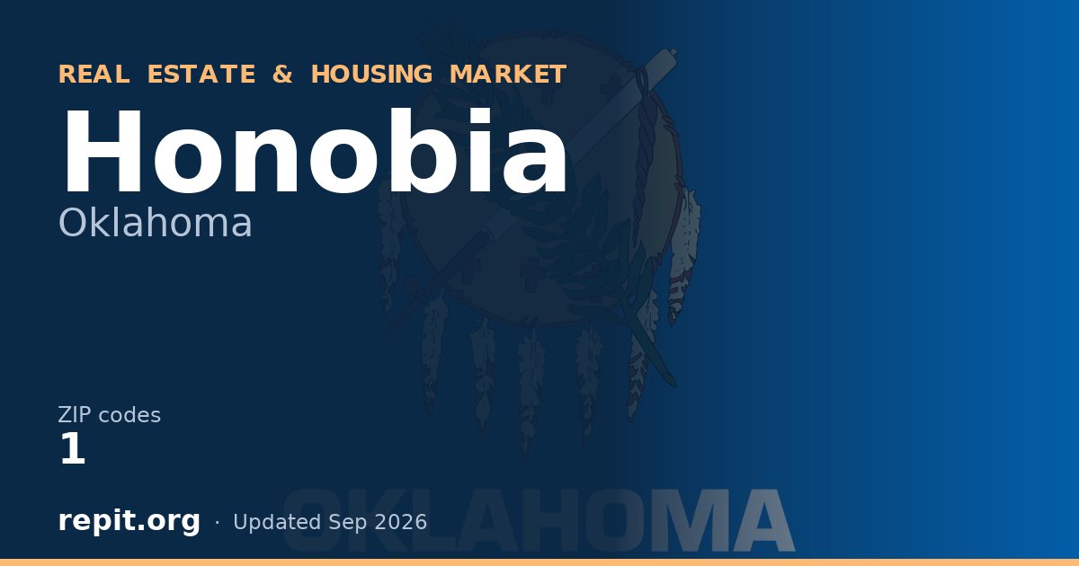 Honobia, OK real estate and housing market — 1 ZIP code