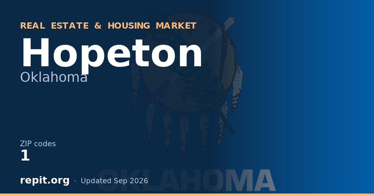 Hopeton, OK real estate and housing market — 1 ZIP code