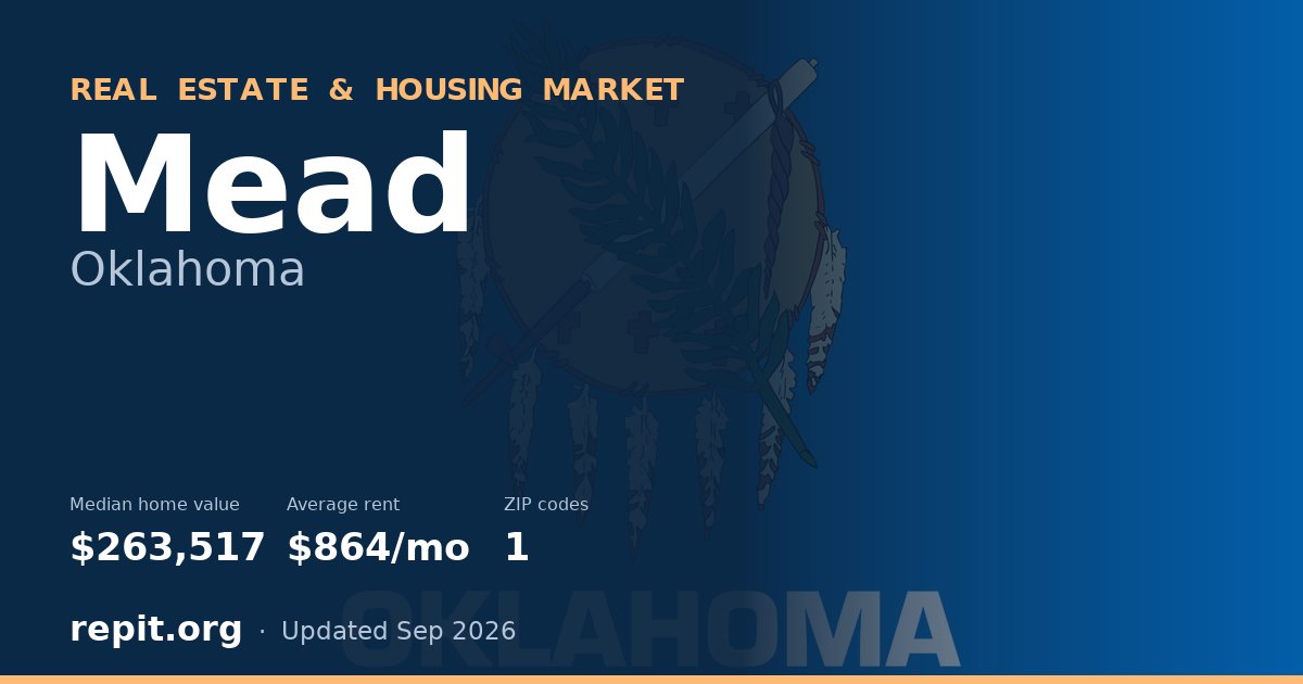 Mead, OK real estate and housing market — median home value $263,517, average rent $864/mo, 1 ZIP code