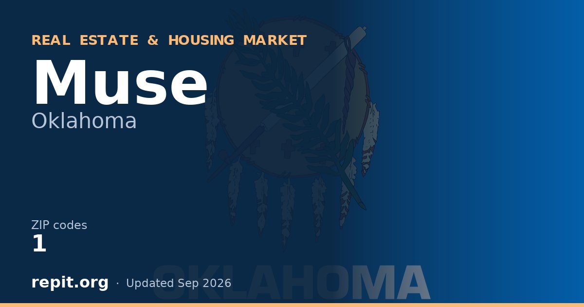 Muse, OK real estate and housing market — 1 ZIP code