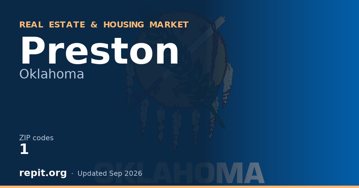 Preston, OK real estate and housing market — 1 ZIP code