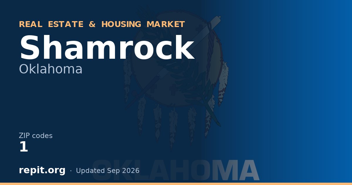 Shamrock, OK real estate and housing market — 1 ZIP code