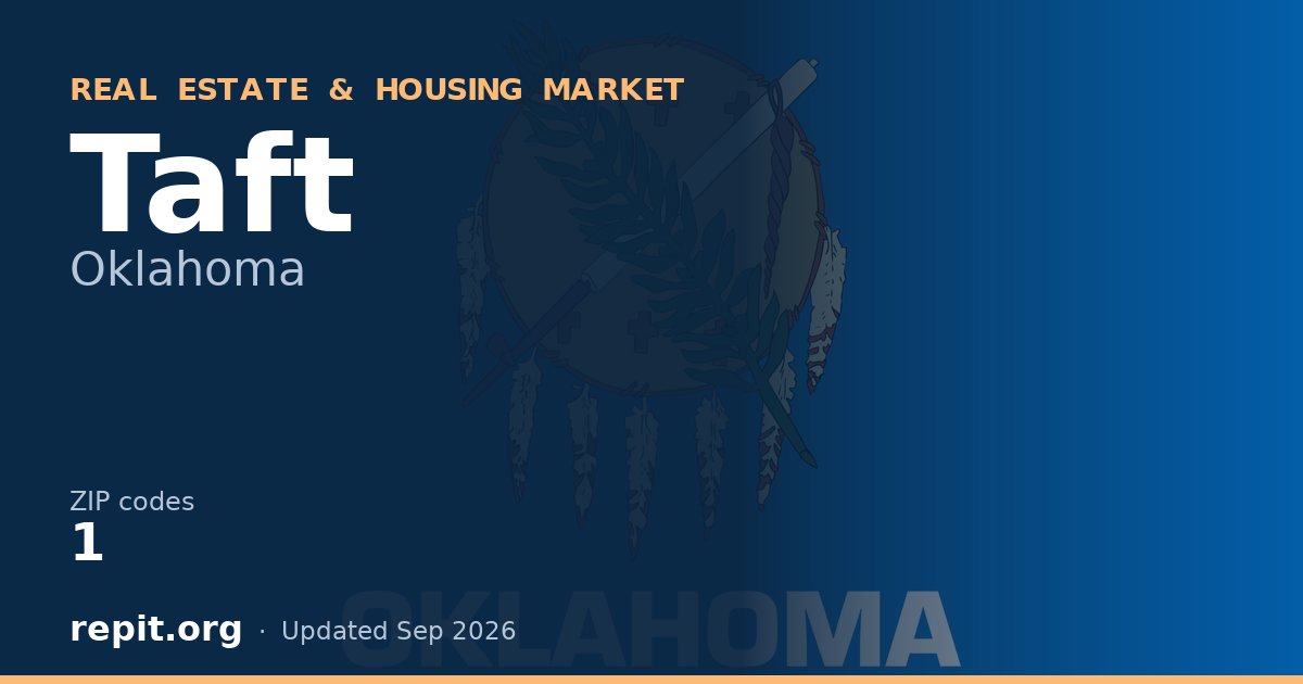 Taft, OK real estate and housing market — 1 ZIP code
