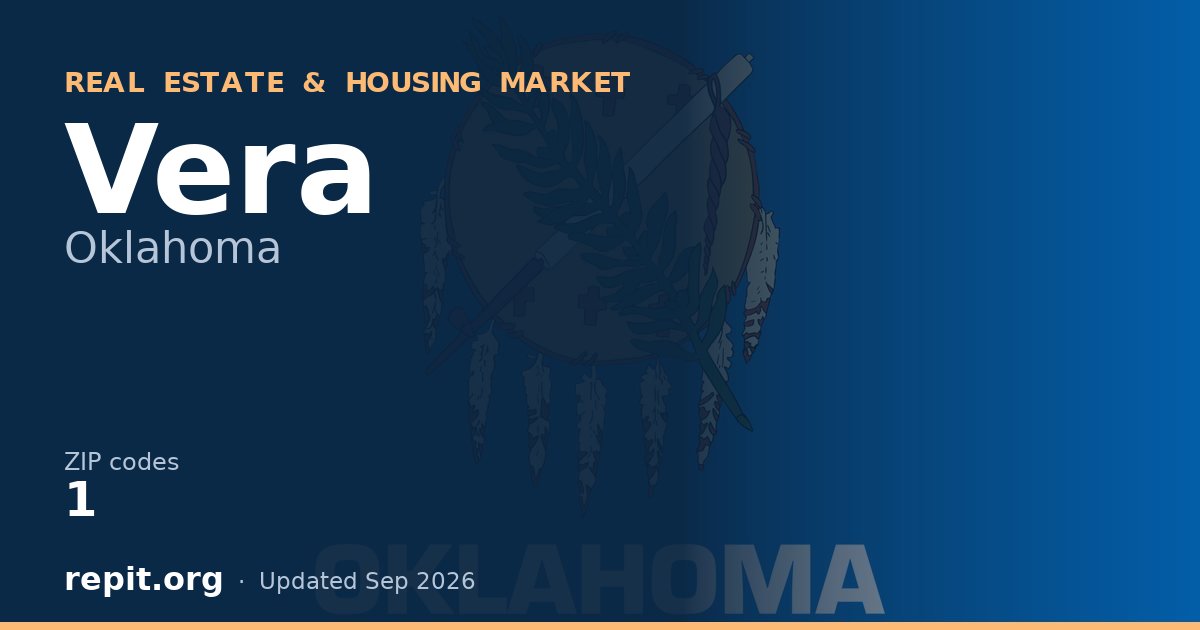 Vera, OK real estate and housing market — 1 ZIP code