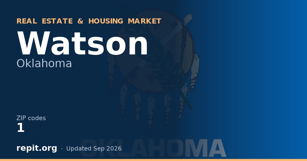 Watson, OK real estate and housing market — 1 ZIP code