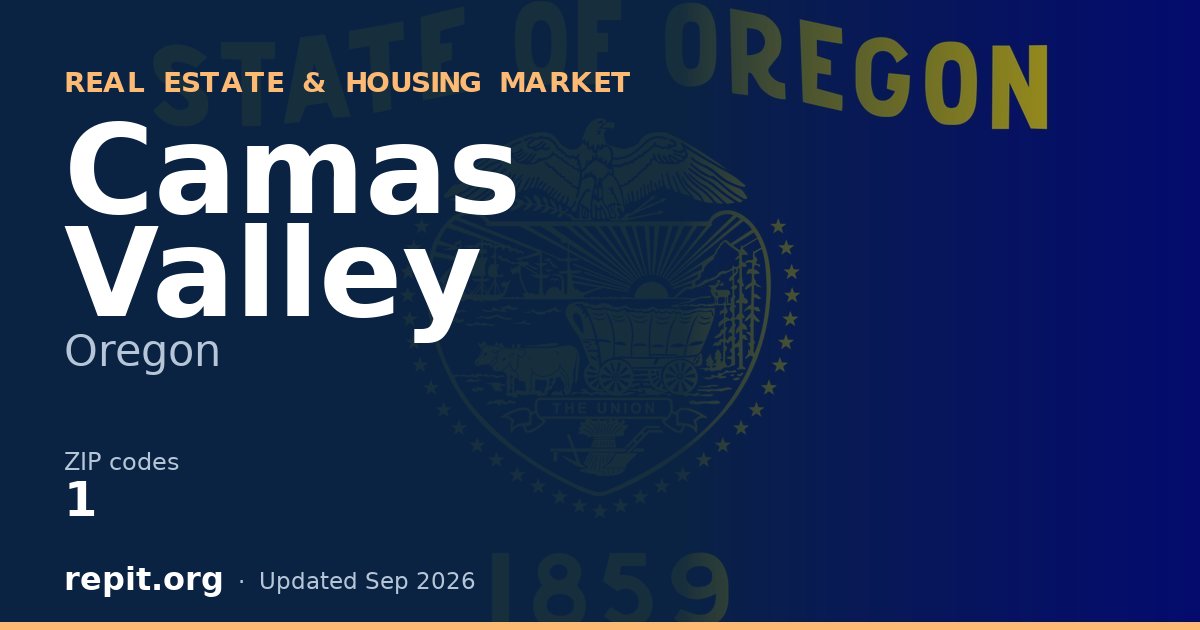 Camas Valley, OR real estate and housing market — 1 ZIP code