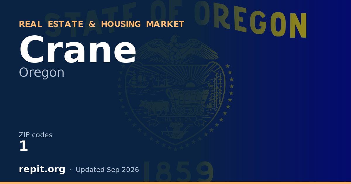 Crane, OR real estate and housing market — 1 ZIP code