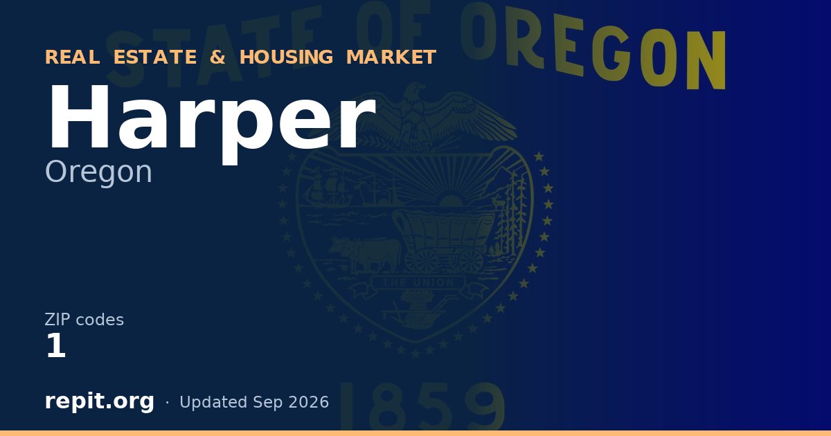 Harper, OR real estate and housing market — 1 ZIP code