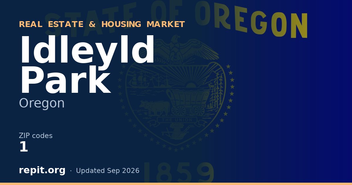 Idleyld Park, OR real estate and housing market — 1 ZIP code