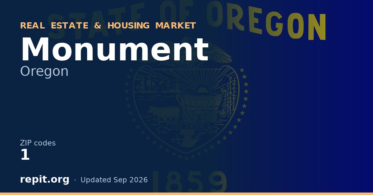 Monument, OR real estate and housing market — 1 ZIP code