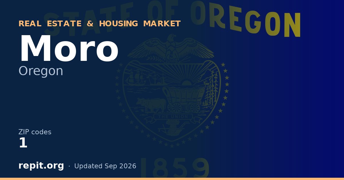 Moro, OR real estate and housing market — 1 ZIP code