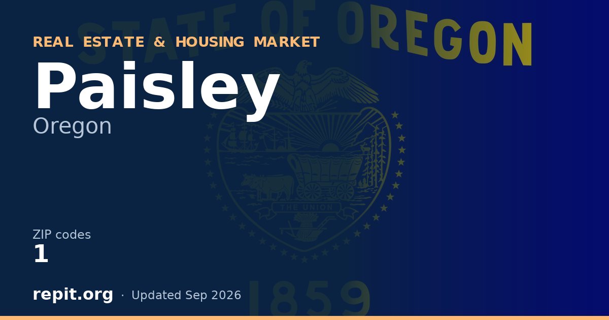 Paisley, OR real estate and housing market — 1 ZIP code