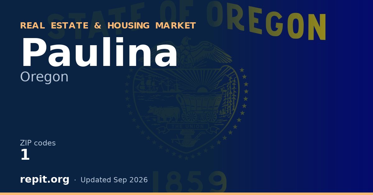 Paulina, OR real estate and housing market — 1 ZIP code