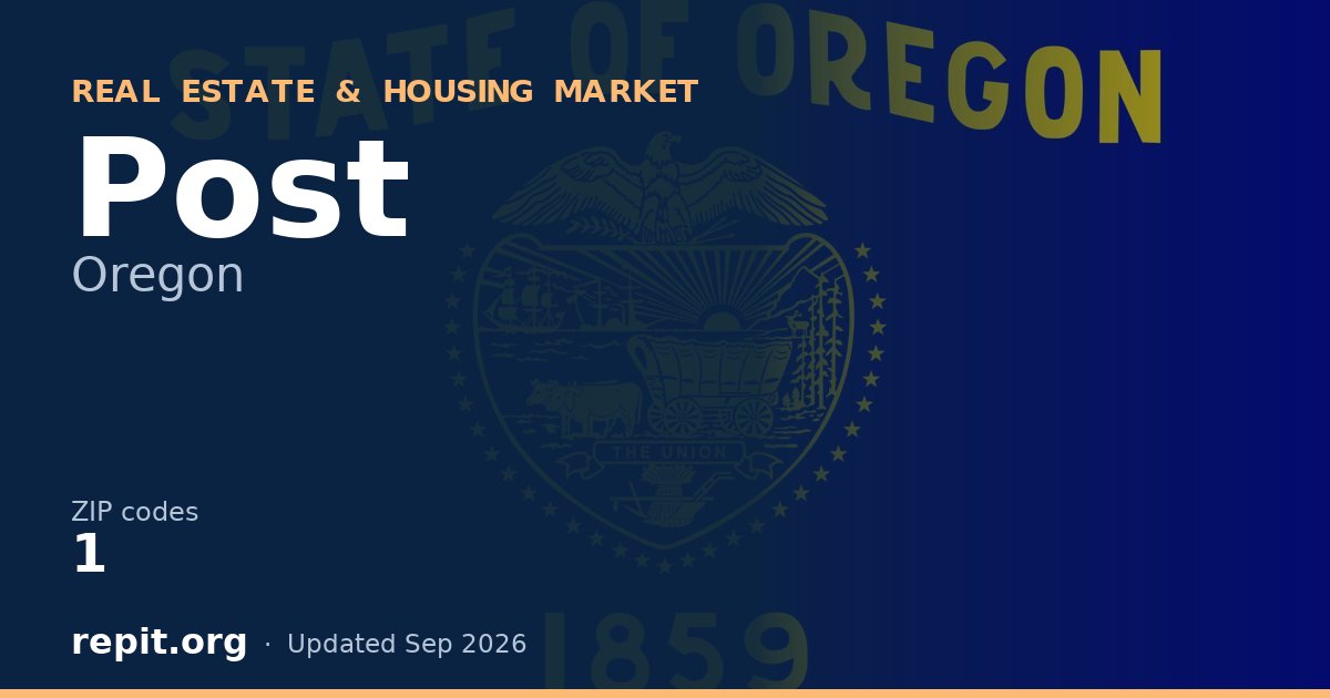 Post, OR real estate and housing market — 1 ZIP code