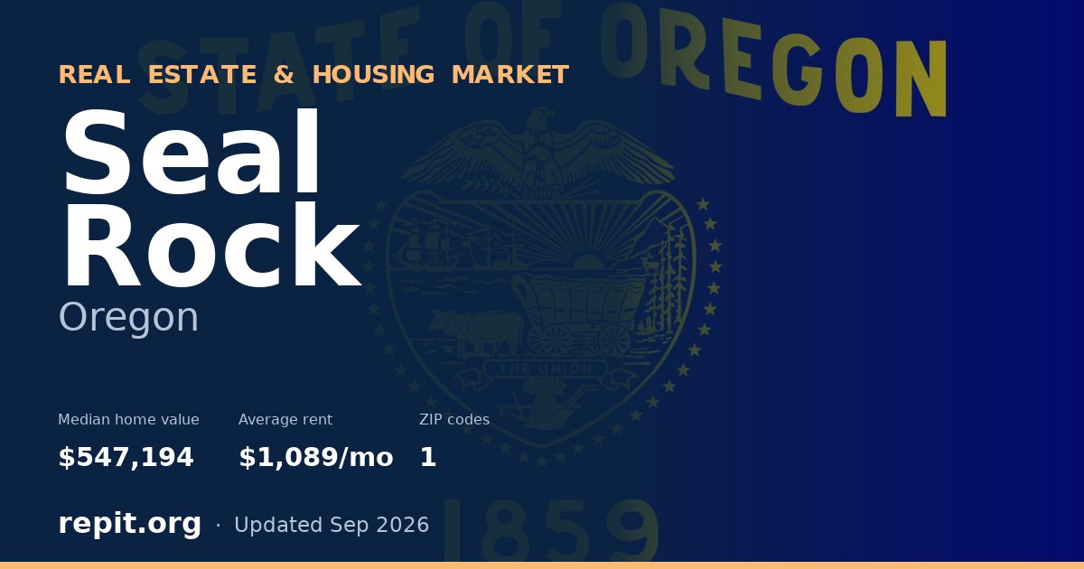 Seal Rock, OR real estate and housing market — median home value $547,194, average rent $1,089/mo, 1 ZIP code
