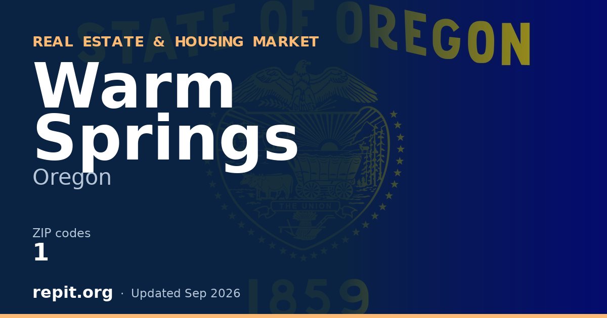 Warm Springs, OR real estate and housing market — 1 ZIP code